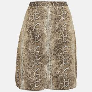 مملوكة مسبقًا Giorgio Armani Beige Jacquard Short Skirt M