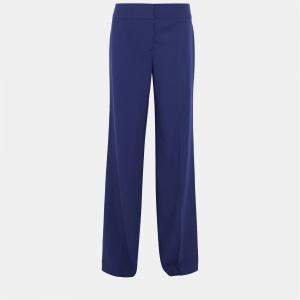 Giorgio Armani Blue Wool Wide-Leg Pants M (IT 42)