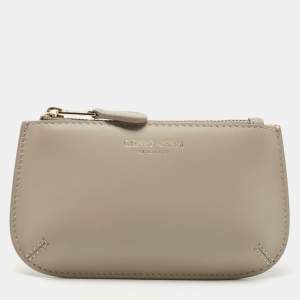 Giorgio Armani Grey Leather Coin Purse