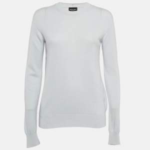 Giorgio Armani Blue Cashmere Knit Long Sleeve Sweater S