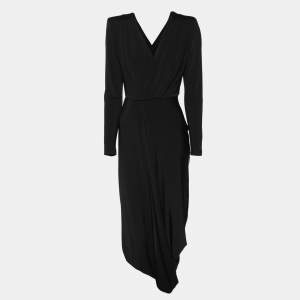 Giorgio Armani Black Jersey Long Sleeve Midi Dress S