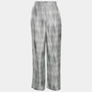 مملوكة مسبقًا Giorgio Armani Blue Silk Wide Leg Trouser M