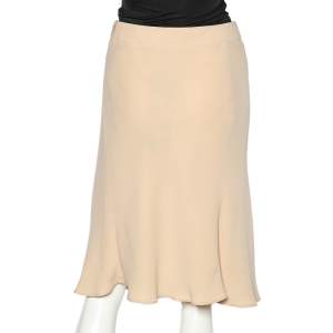 Giorgio Armani Light Pink Silk Crepe A-Line Skirt S