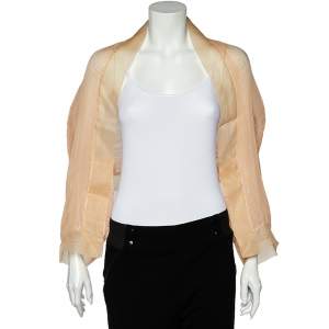 Pre Owned Giorgio Armani Light Pink Plisse Silk Shrug (One Size)
