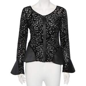 Pre Owned Giorgio Armani Devore Long Sleeve Top S