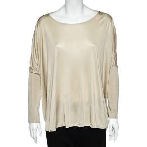 Giorgio Armani Beige Jersey Oversized Top L