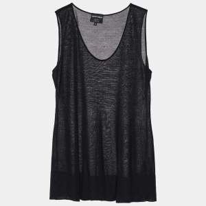 Giorgio Armani Black Cashmere Sleeveless Top S