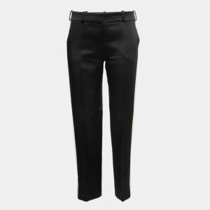 Giorgio Armani Black Satin Side Stripe Detail Trousers S