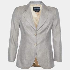 Giorgio Armani Beige Cashmere Button Front Blazer M