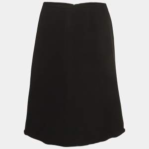 Giorgio Armani Black Silk Flared Knee Length Skirt S