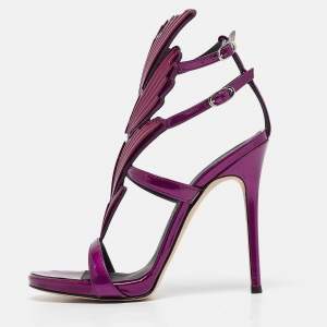 Giuseppe Zanotti Purple Patent Leather Cruel Ankle Strap Sandals Size 36