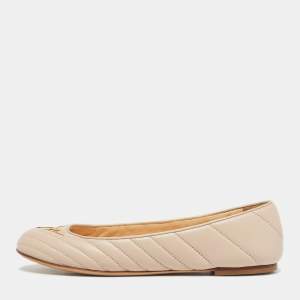Pre Owned Giuseppe Zanotti Pink Quilted Leather Ballet Flats Size 40