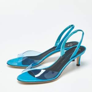 مملوكة مسبقًا Giuseppe Zanotti Lilibeth Size 37 Blue PVC Slingback Sandals
