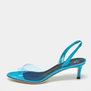مملوكة مسبقًا Giuseppe Zanotti Lilibeth Size 37 Blue PVC Slingback Sandals