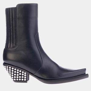 Pre Owned Giuseppe Zanotti Texan Ankle Boot Black Leather