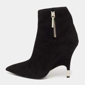 Pre Owned Giuseppe Zanotti Black Suede Ankle Boots Size 41