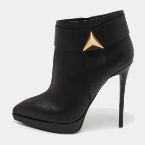 Giuseppe Zanotti Black Leather Ankle Boots Size 41