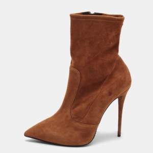 Pre Owned Giuseppe Zanotti Brown Suede Ankle Boots Size 40
