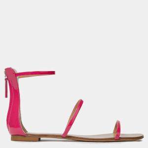 Giuseppe Zanotti Pink Patent Leather Flat Sandals Size 37
