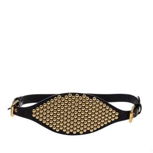 Giuseppe Zanotti Black Leather Studded Waist Belt Medium