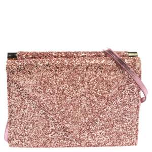 Giuseppe Zanotti Pink Coarse Glitter Envelope Flap Shoulder Bag