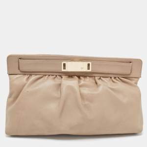 Giuseppe Zanotti Beige Leather Oversized Clutch