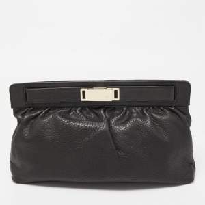Giuseppe Zanotti Black Grained Leather Oversized Clutch