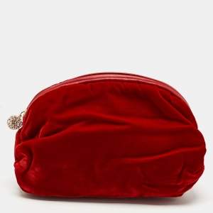 Giuseppe Zanotti Velvet and Leather Zip Pouch