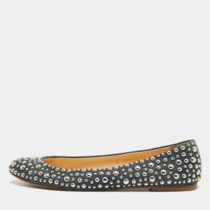 Giuseppe Zanotti Blue Denim Embellished Ballet Flats Size 39