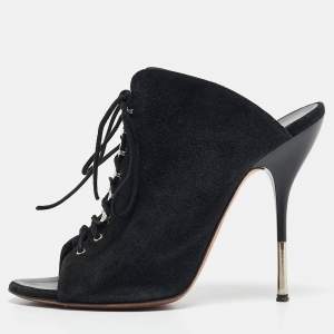Giuseppe Zanotti Black Suede Mules Size 38