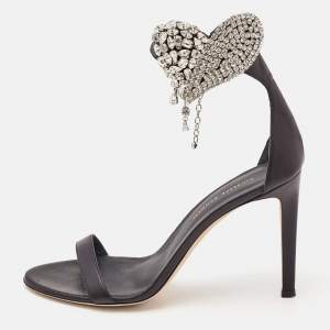 Giuseppe Zanotti Black Amour Ankle Strap Sandals Size 40