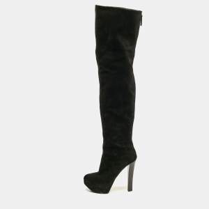 Giuseppe Zanotti Black Suede Over The Knee Boots Size 39