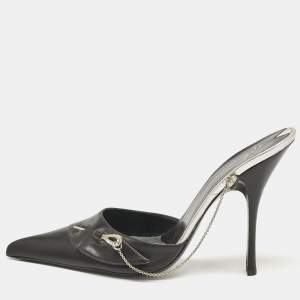 Giuseppe Zanotti Black Leather Pointed Toe Mules Size 40