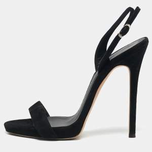 Giuseppe Zanotti Black Suede Sophie Slingback Sandals Size 36