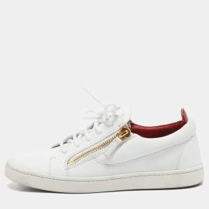 Giuseppe Zanotti White Leather Breck Low Top Sneakers Size 39