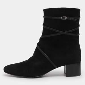 Pre Owned Giuseppe Zanotti Black Suede Mid Calf Boots Size 36