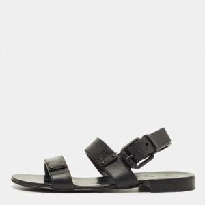 مملوكة مسبقًا صندل فلات جوسيبي زانوتي جلد أسود زاك مقاس 41