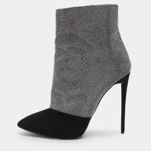 مملوكة مسبقًا حذاء بوت للكاحل جوسيبي زانوتي أوليندا مزين سويدي أسود مقاس 40