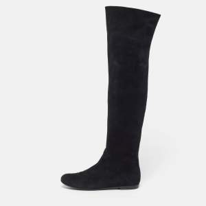 Pre Owned Giuseppe Zanotti Size 36.5 Black Suede Knee Length Boots