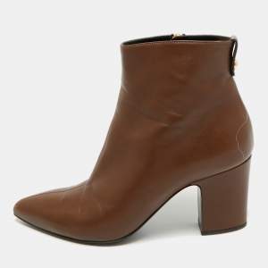 مملوكة مسبقًا Giuseppe Zanotti Size 38 Brown Leather Ankle Length Boots