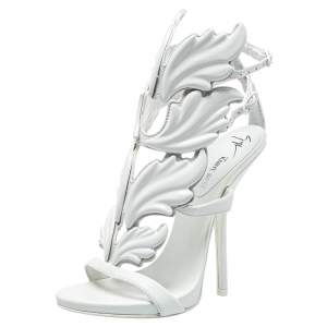 Pre Owned Giuseppe Zanotti White Leather Cruel Wing Sandals Size 35