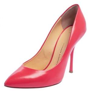 Pre Owned Giuseppe Zanotti Pink Leather Pointed Toe Pumps Size 40