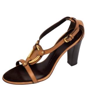 Pre Owned Giuseppe Zanotti Brown Leather Strappy Sandals Size 40