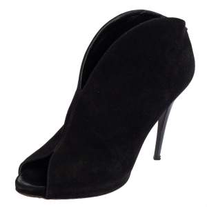Guiseppe Zanotti Black Suede V Cut Ankle Booties Size 41