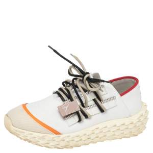 Pre Owned Giuseppe Zanotti White Urchin Low top Sneakers Size EU 39