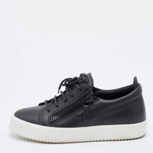 Pre Owned Giuseppe Zanotti Black Leather May London Donna Sneakers Size 37