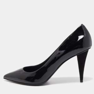 Pre Owned Giuseppe Zanotti Black Patent Leather Pointed Toe Pumps Size 41