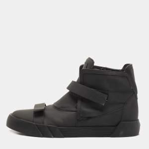 Giuseppe Zanotti Black Leather Shark High Top Sneakers Size 45
