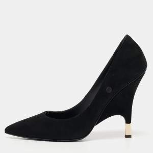 Pre Owned Giuseppe Zanotti Black Suede Pointed Toe Pumps Size 39