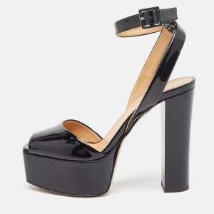 Giuseppe Zanotti Black Patent Betty Sandals Size 36